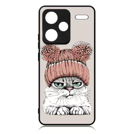 Cuki sapkás cica Xiaomi Redmi Note 13 Pro Plus 5G tok