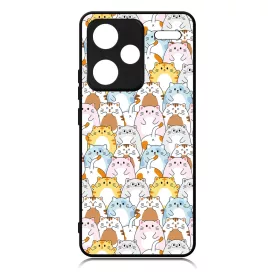 Tündéri Kawaii cica mintás Xiaomi Redmi Note 13 Pro Plus 5G tok