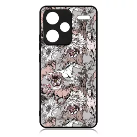 Csodaszép szürke vintage lovas mintás Xiaomi Redmi Note 13 Pro Plus 5G tok