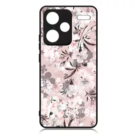 Puderpink tavaszi viragos Xiaomi Redmi Note 13 Pro Plus 5G tok