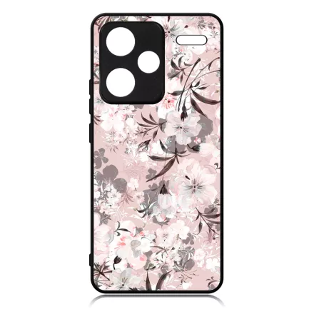 Puderpink tavaszi viragos Xiaomi Redmi Note 13 Pro Plus 5G tok