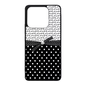 szerelem love fekete fehér pöttyös Xiaomi Redmi Note 14 4G tok