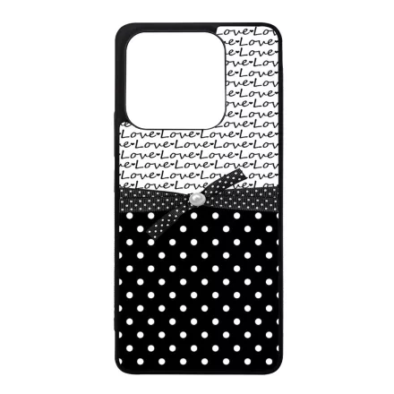 szerelem love fekete fehér pöttyös Xiaomi Redmi Note 14 4G tok