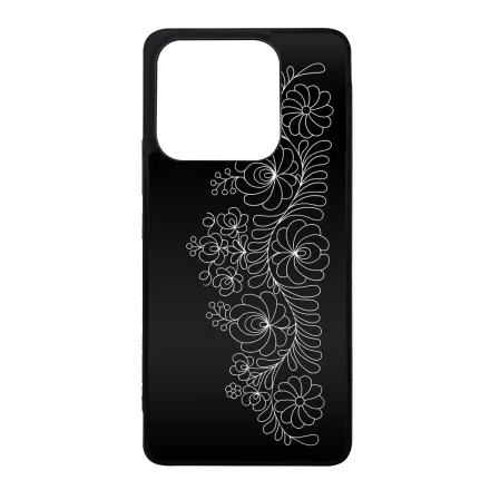 Elegant Matyó - Black magyar mintás hungarian folk Xiaomi Redmi Note 14 4G tok