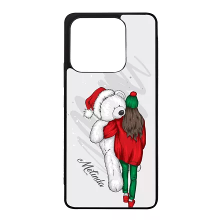 Kérd a neveddel - Lány & Maci - csajos karácsony Xiaomi Redmi Note 14 4G tok