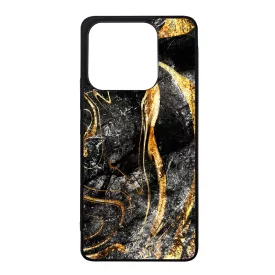Luxury Golden Black marvanyos marvany mintas Xiaomi Redmi Note 14 4G tok