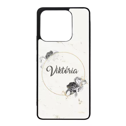 marble marvany mintas Rozsa viragos Xiaomi Redmi Note 14 4G tok