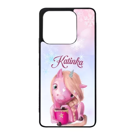 Unikornis és kávé - Téli mintás Xiaomi Redmi Note 14 4G tok
