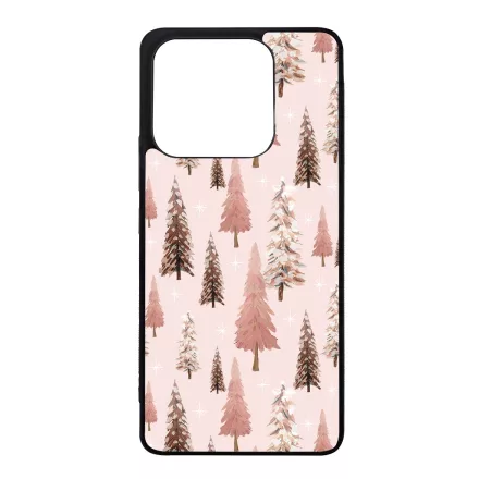 Rózsaszín karácsonyi fenyőfa mintás Xiaomi Redmi Note 14 4G tok