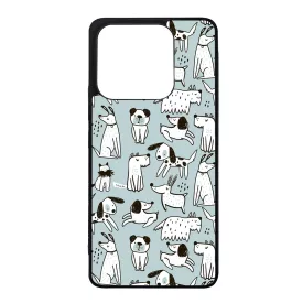 Türkiz aranyos rajzolt kutya mintás Xiaomi Redmi Note 14 4G tok