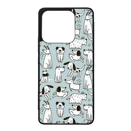 Türkiz aranyos rajzolt kutya mintás Xiaomi Redmi Note 14 4G tok