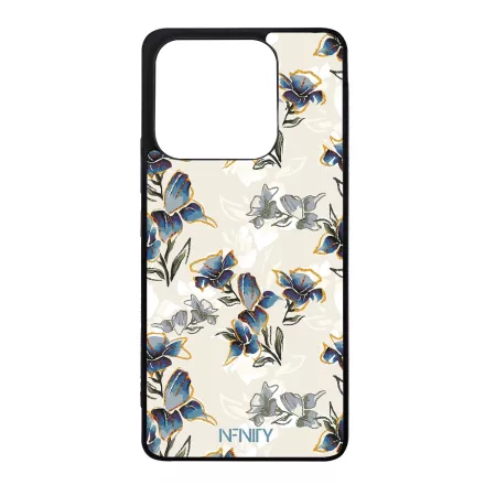 Kék és arany tavaszi virágzás Art Xiaomi Redmi Note 14 4G tok