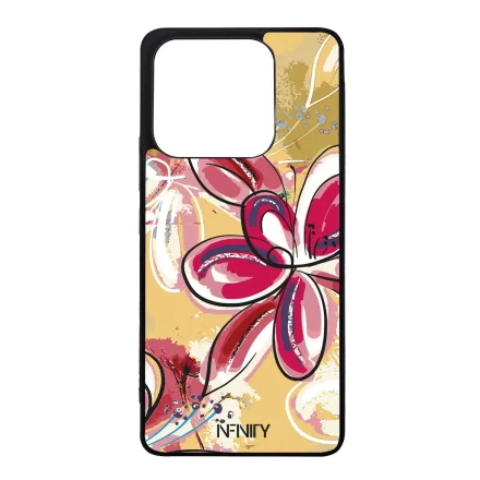 Absztrakt pink virágos Art Xiaomi Redmi Note 14 4G tok