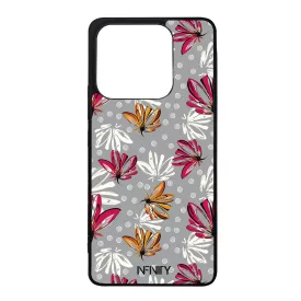 Különleges szürke virágos Art Xiaomi Redmi Note 14 4G tok