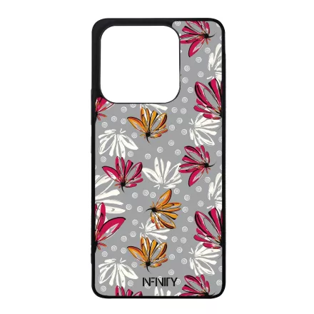 Különleges szürke virágos Art Xiaomi Redmi Note 14 4G tok