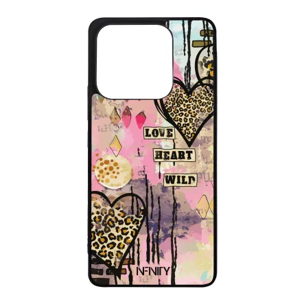 Street Art szív leopárd mintás Xiaomi Redmi Note 14 4G tok