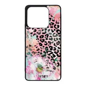 Pink virágos leopárd Xiaomi Redmi Note 14 4G tok