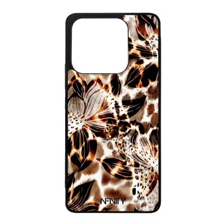 Különleges aranyló virágos zsiráf Xiaomi Redmi Note 14 4G tok