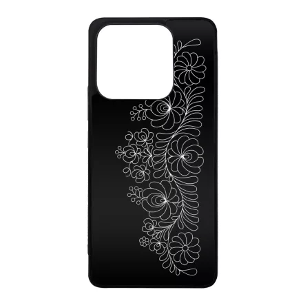 Elegant Matyó - Black magyar mintás hungarian folk Xiaomi Redmi Note 14 5G tok