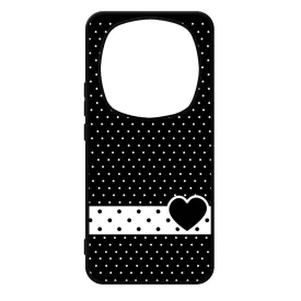szerelem love szivecskés fekete fehér pöttyös Xiaomi Redmi Note Pro 14 5G / Redmi Note 14 Pro Plus 5G tok