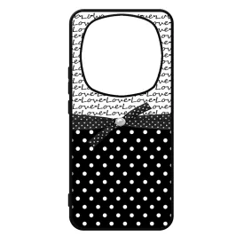 szerelem love fekete fehér pöttyös Xiaomi Redmi Note Pro 14 5G / Redmi Note 14 Pro Plus 5G tok