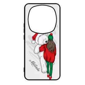 Kérd a neveddel - Lány & Maci - csajos karácsony Xiaomi Redmi Note Pro 14 5G / Redmi Note 14 Pro Plus 5G tok