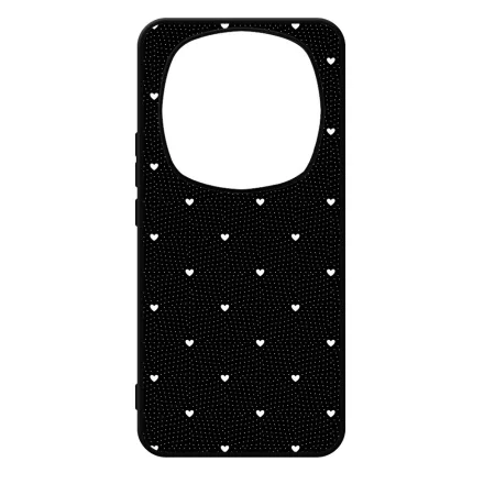 Elegáns szívecskés - BLACK - szives csajos  Xiaomi Redmi Note Pro 14 5G / Redmi Note 14 Pro Plus 5G tok