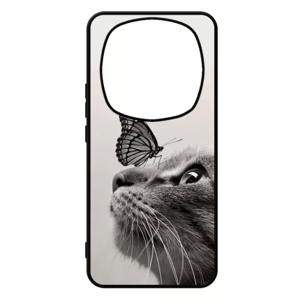 Cica és Pillangó - macskás Xiaomi Redmi Note Pro 14 5G / Redmi Note 14 Pro Plus 5G tok