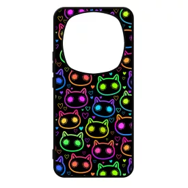 Halloween Macskak - Colored Xiaomi Redmi Note Pro 14 5G / Redmi Note 14 Pro Plus 5G tok