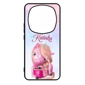 Unikornis és kávé - Téli mintás Xiaomi Redmi Note Pro 14 5G / Redmi Note 14 Pro Plus 5G tok