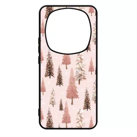 Rózsaszín karácsonyi fenyőfa mintás Xiaomi Redmi Note Pro 14 5G / Redmi Note 14 Pro Plus 5G tok