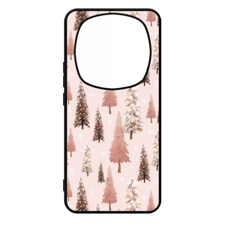 Rózsaszín karácsonyi fenyőfa mintás Xiaomi Redmi Note Pro 14 5G / Redmi Note 14 Pro Plus 5G tok