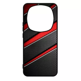 Piros fekete csíkos karbon mintás Xiaomi Redmi Note Pro 14 5G / Redmi Note 14 Pro Plus 5G tok