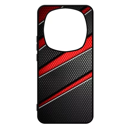 Piros fekete csíkos karbon mintás Xiaomi Redmi Note Pro 14 5G / Redmi Note 14 Pro Plus 5G tok