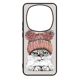 Cuki sapkás cica Xiaomi Redmi Note Pro 14 5G / Redmi Note 14 Pro Plus 5G tok