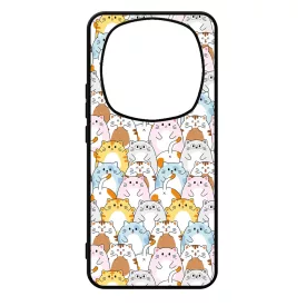 Tündéri Kawaii cica mintás Xiaomi Redmi Note Pro 14 5G / Redmi Note 14 Pro Plus 5G tok