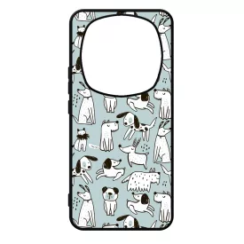 Türkiz aranyos rajzolt kutya mintás Xiaomi Redmi Note Pro 14 5G / Redmi Note 14 Pro Plus 5G tok