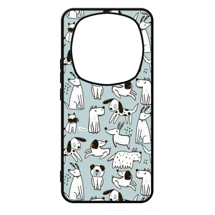 Türkiz aranyos rajzolt kutya mintás Xiaomi Redmi Note Pro 14 5G / Redmi Note 14 Pro Plus 5G tok