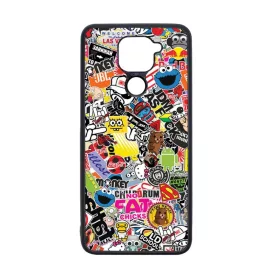 stickerbomb matricabomba Xiaomi Redmi Note 9 fekete tok