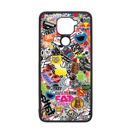 stickerbomb matricabomba Xiaomi Redmi Note 9 fekete tok