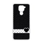 szerelem love szivecskés fekete fehér pöttyös Xiaomi Redmi Note 9 fekete tok