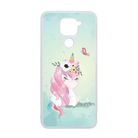 Édes unikornis és a Pillangó unicorn egyszarvú Xiaomi Redmi Note 9 átlátszó tok