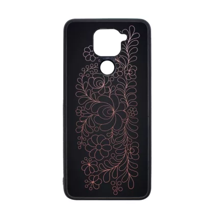 Elegáns Matyó - Rosegold magyar mintás hungarian folk Xiaomi Redmi Note 9 fekete tok