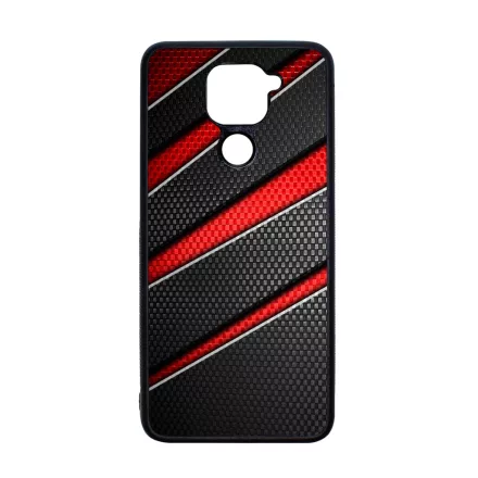 Piros fekete csíkos karbon mintás Xiaomi Redmi Note 9 tok