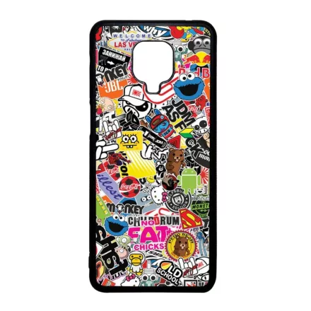 stickerbomb matricabomba Xiaomi Redmi Note 9 Pro fekete tok