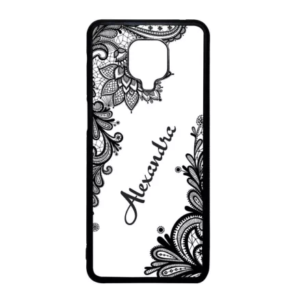 kérd a neveddel csipkés csajos Xiaomi Redmi Note 9 Pro fekete tok