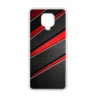 Piros fekete csíkos karbon mintás Xiaomi Redmi Note 9 Pro tok